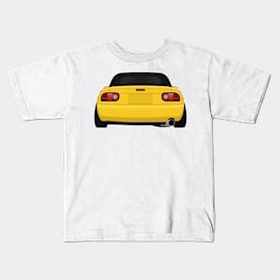 Miata rear Yellow Kids T-Shirt